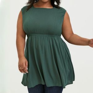 Elegant Green Sleeveless Blouse